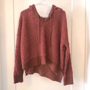 POL Burnt Red Sherpa Hoodie